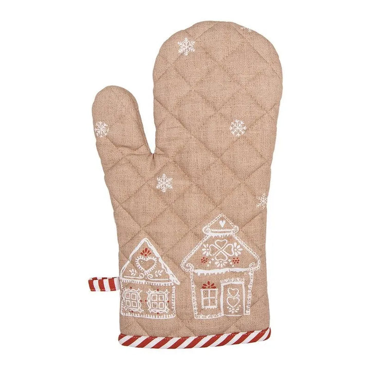 Clayre &amp; Eef. Ofenhandschuh Lebkuchenhaus Motiv