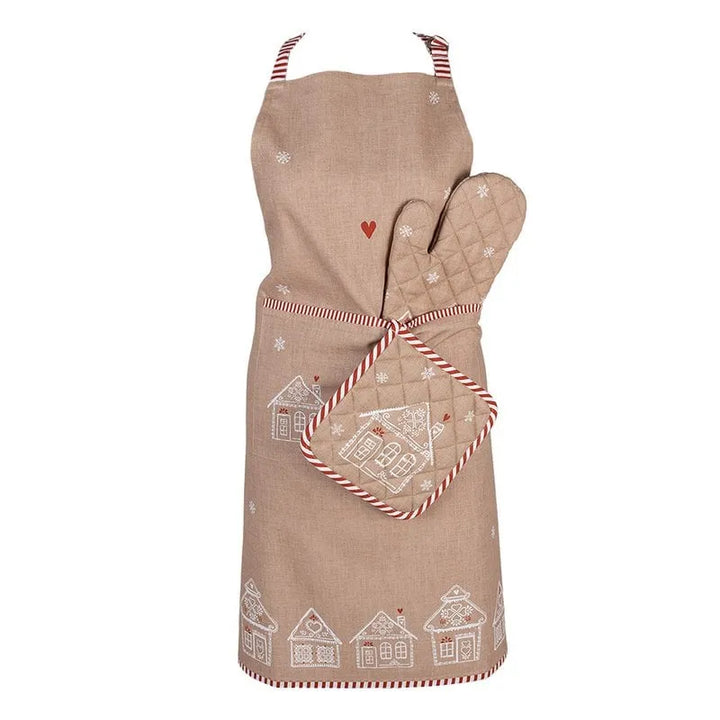 Clayre &amp; Eef. Ofenhandschuh Lebkuchenhaus Motiv