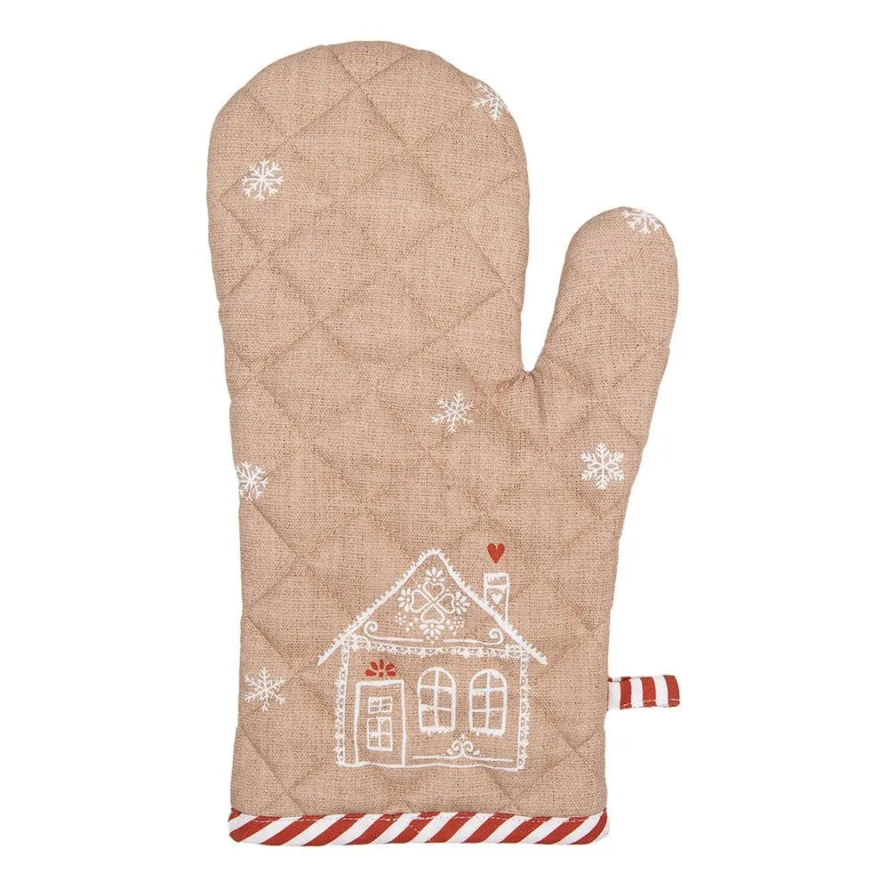 Clayre &amp; Eef. Ofenhandschuh Lebkuchenhaus Motiv