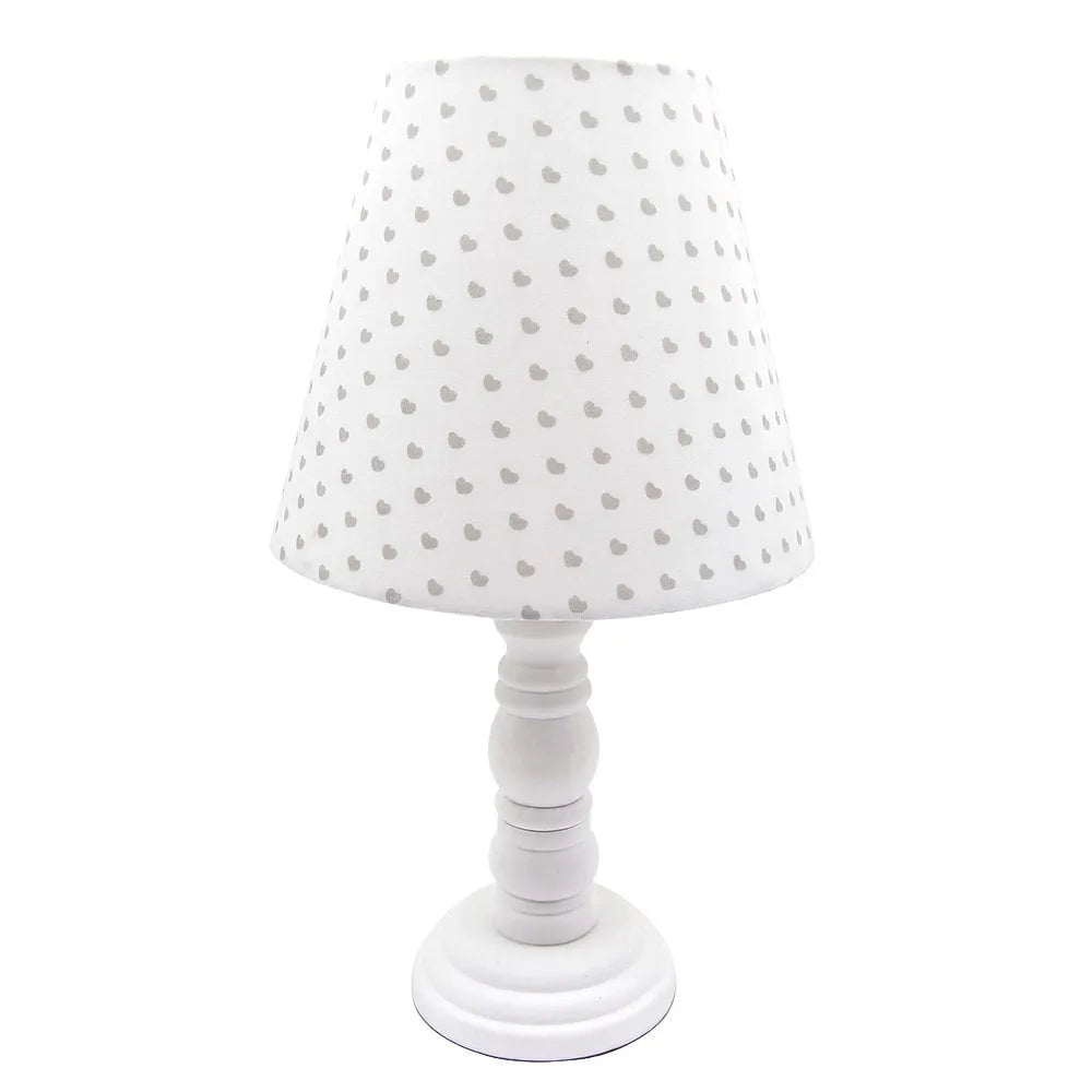 Clayre & Eef. Tischlampe Holz Herz Lampenschirm Weiß