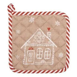 Clayre &amp; Eef. Topflappen Baumwolle Lebkuchenhaus