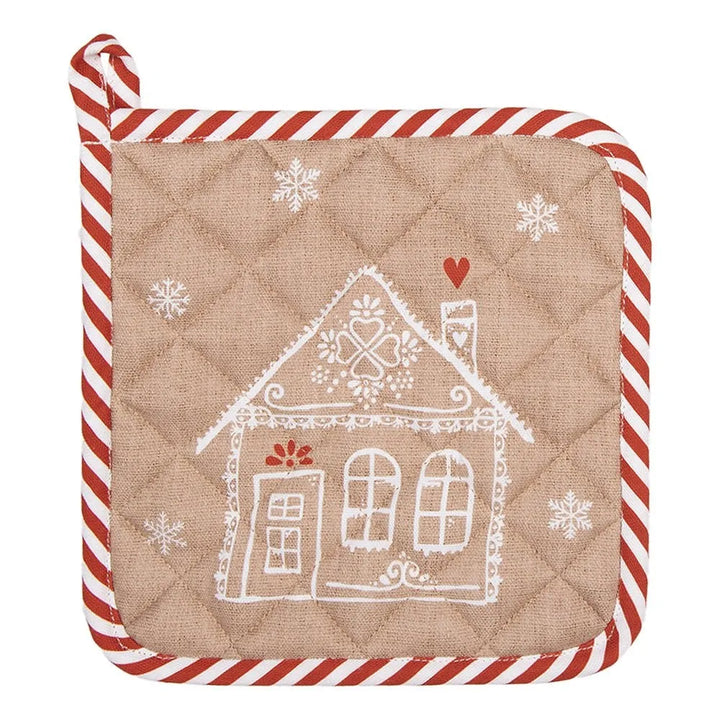 Clayre &amp; Eef. Topflappen Baumwolle Lebkuchenhaus