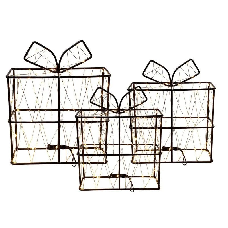 Clayre & Eef. LED Lichter Geschenke Draht Schwarz