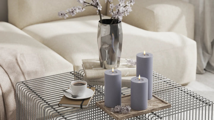 Deluxe Homeart LED Kerze Blockkerze Real Flame
