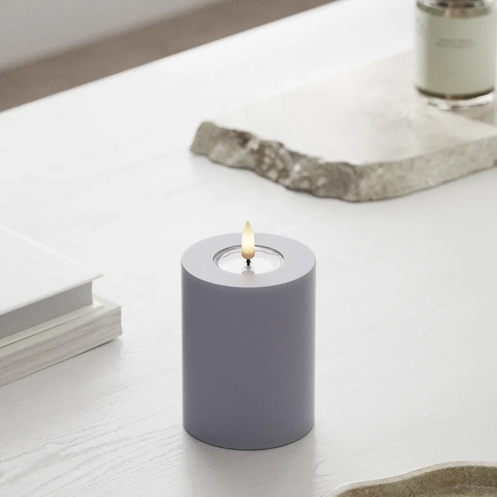 Deluxe Homeart LED Kerze Blockkerze Real Flame