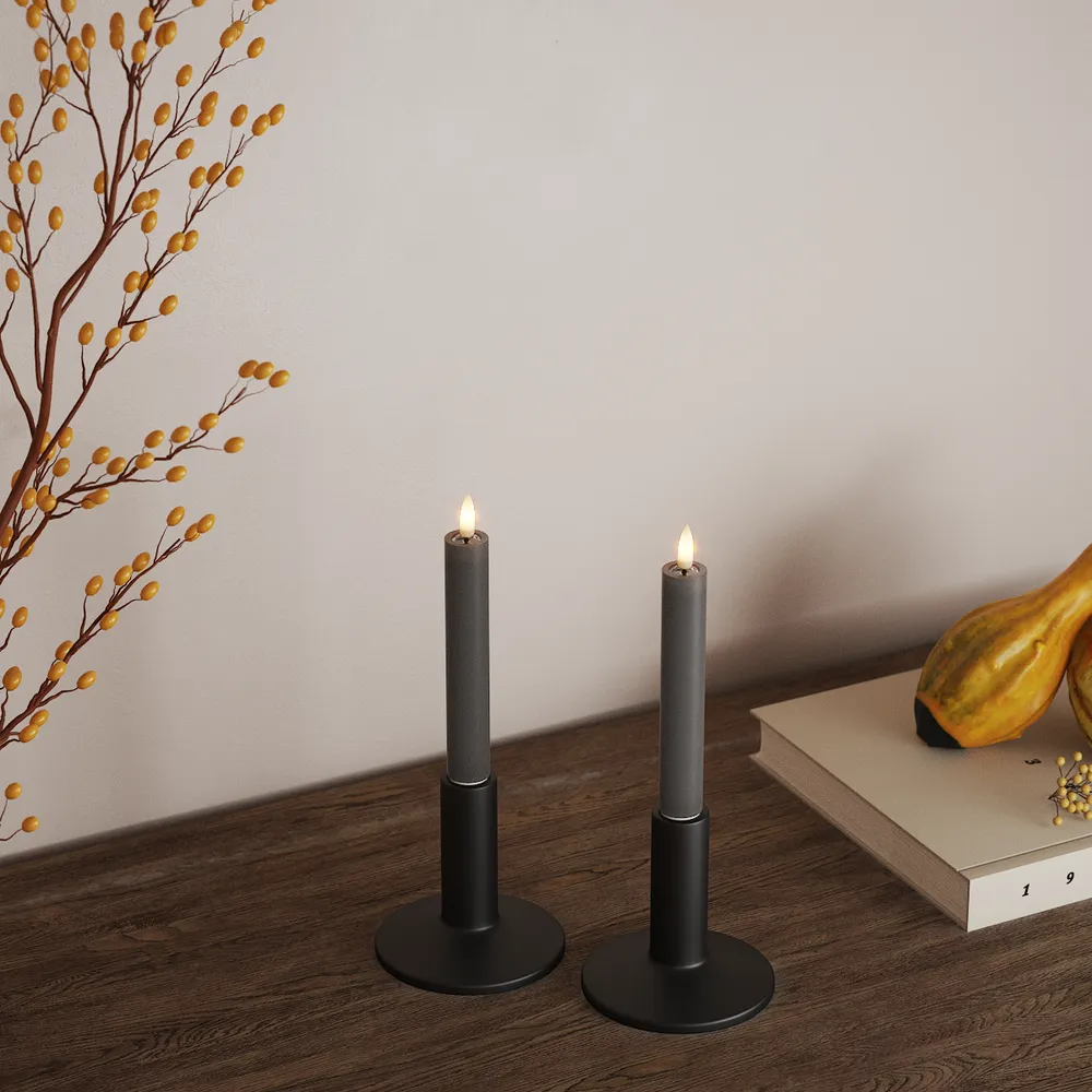 Deluxe Homeart LED Kerze Stabkerzen Set Real Flame
