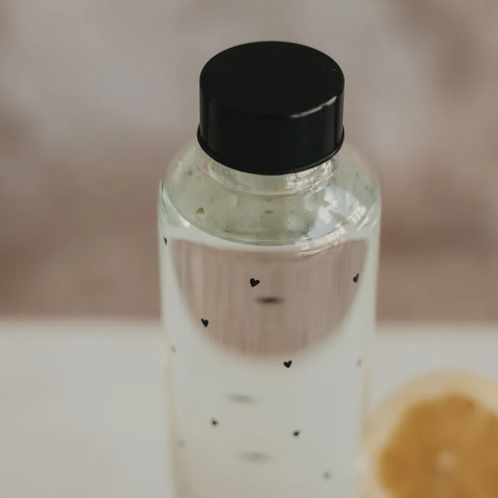 Eulenschnitt Trinkflasche Herzen Borosilikatglas