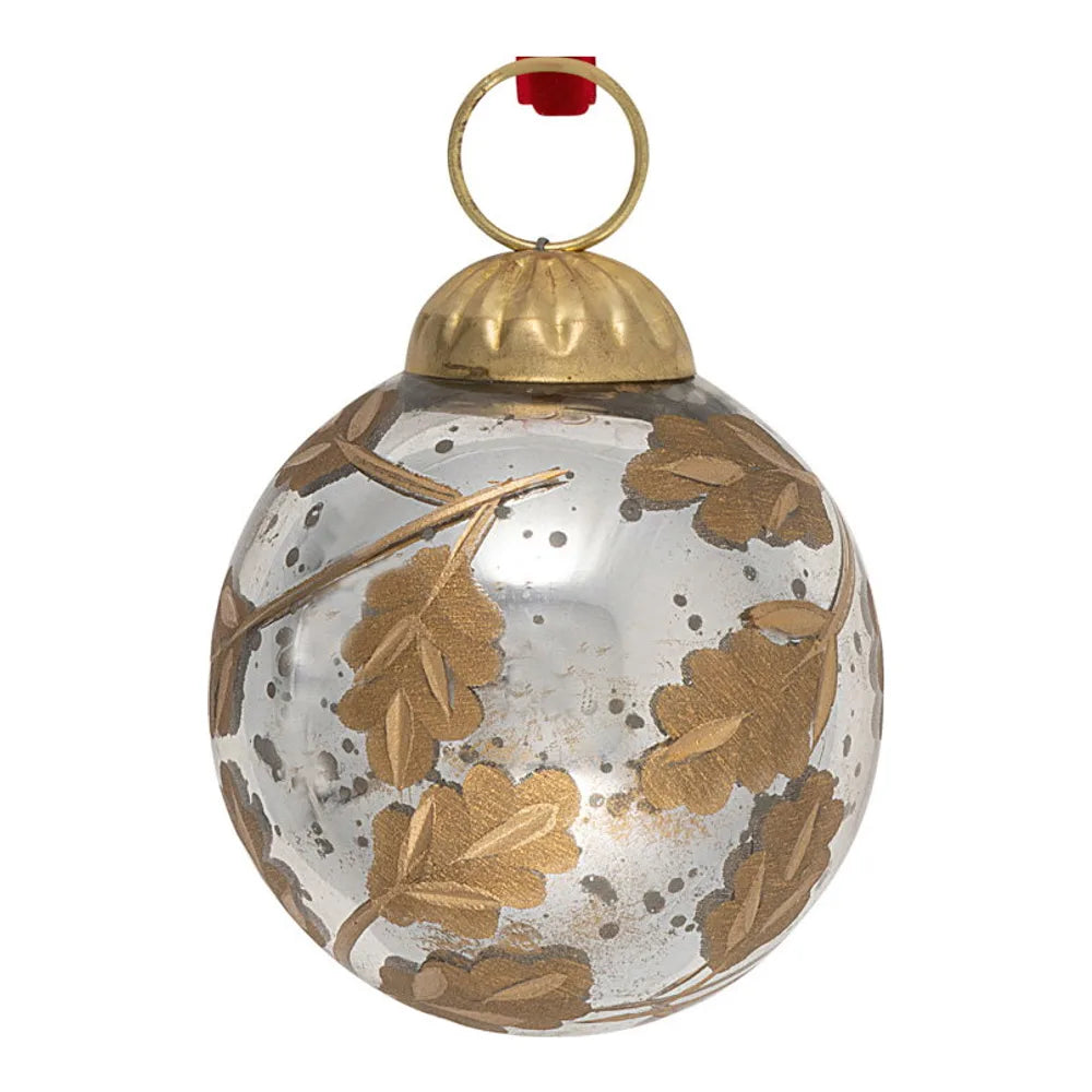 GreenGate - Glaskugel Blatt gold antiksilber klein