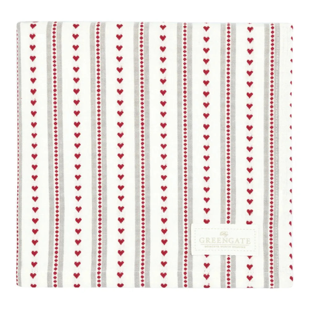 GreenGate - Esther Tischdecke rot gewebt 100x100cm