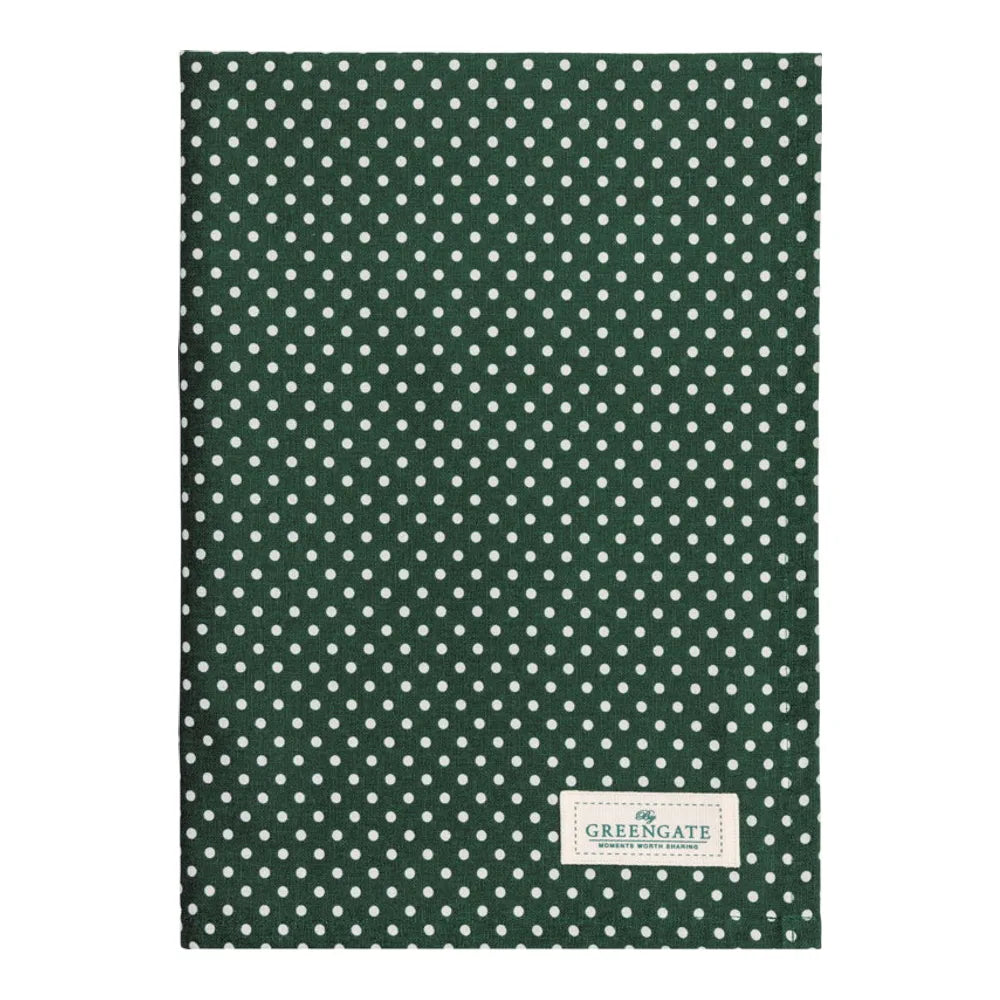 GreenGate - Dotty Geschirrtuch Dunkelgrün
