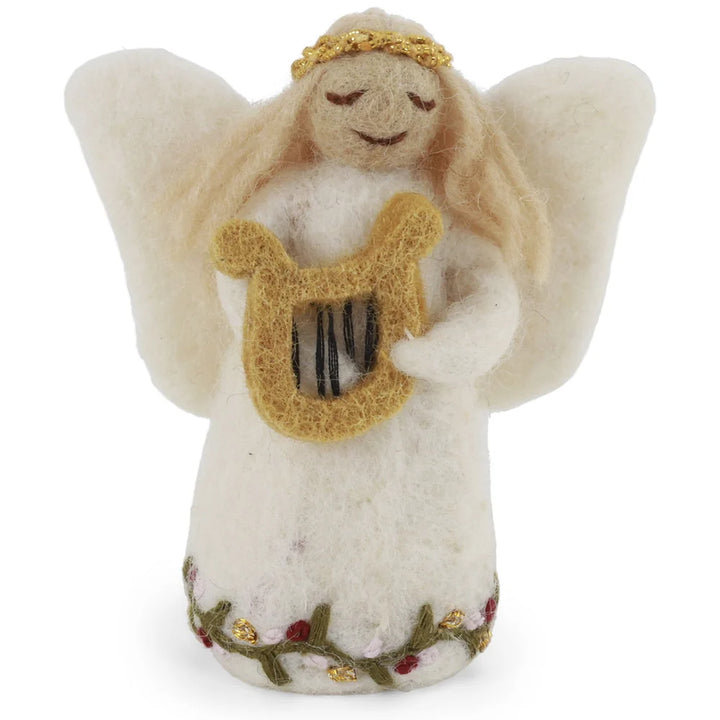 Gry & Sif – Engel mit Stickerei und Harfe – Klein