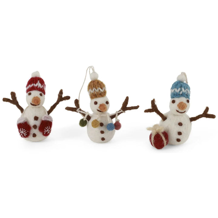 Gry &amp; Sif – Schneemänner mit Strickmütze – 3er Set