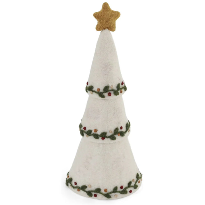 Gry &amp; Sif – Weihnachtsbaum mit Stickerei Weiß