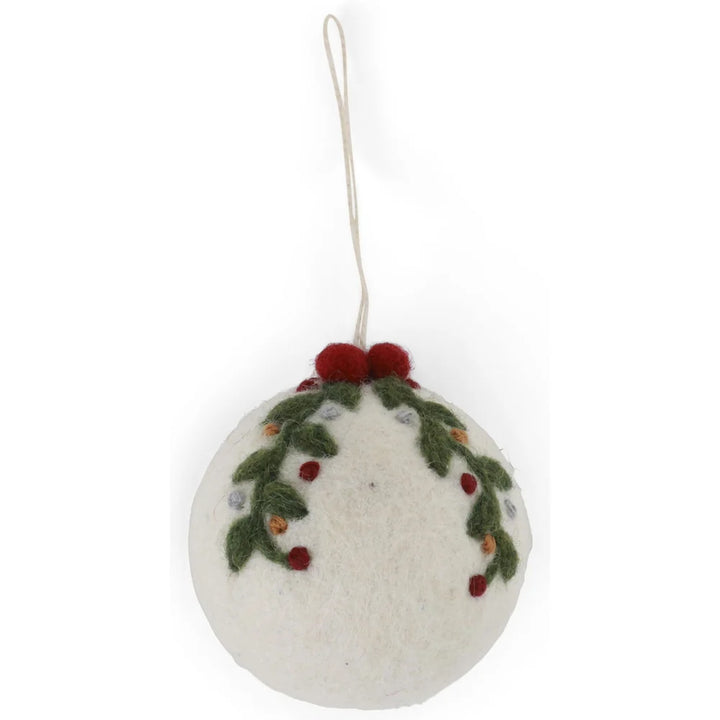 Gry & Sif – Weihnachtskugel – Weiß mit Girlande