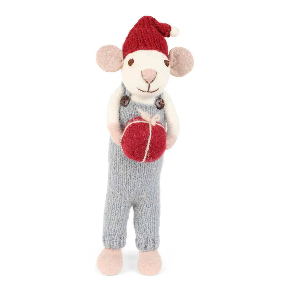 Gry &amp; Sif Weihnachtsmaus Große Filzmaus Latzhose