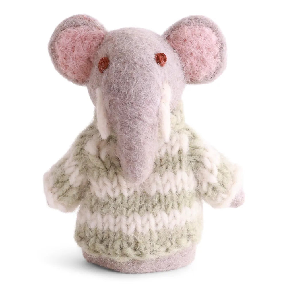 Gry & Sif Filztiere Fingerpuppe Elefant Multi 9 cm