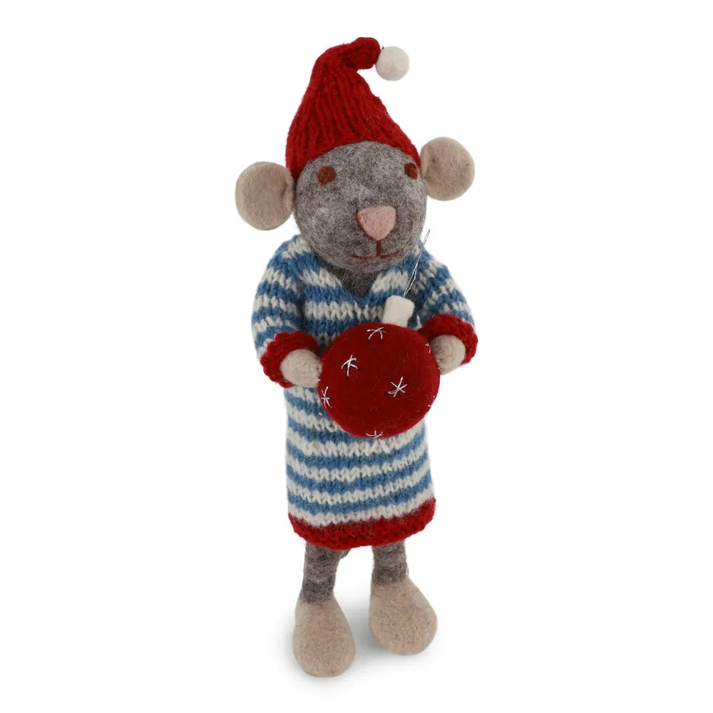 Gry &amp; Sif Weihnachtsmaus Dekorative Filzmaus Kleid