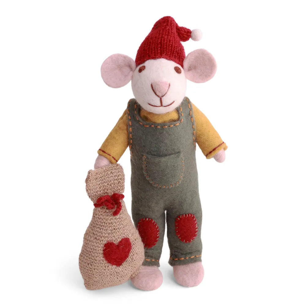 Gry &amp; Sif Filzmaus Junge Geschenksack Strickmütze