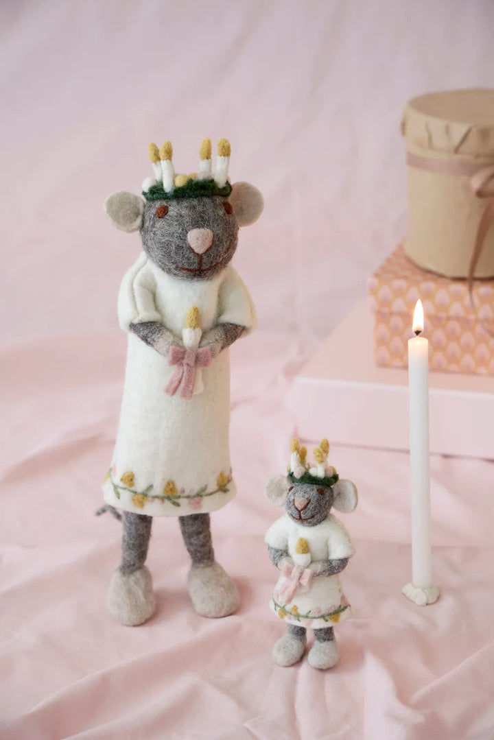 Gry &amp; Sif Kleine Filzmaus Heilige Lucia Mädchen