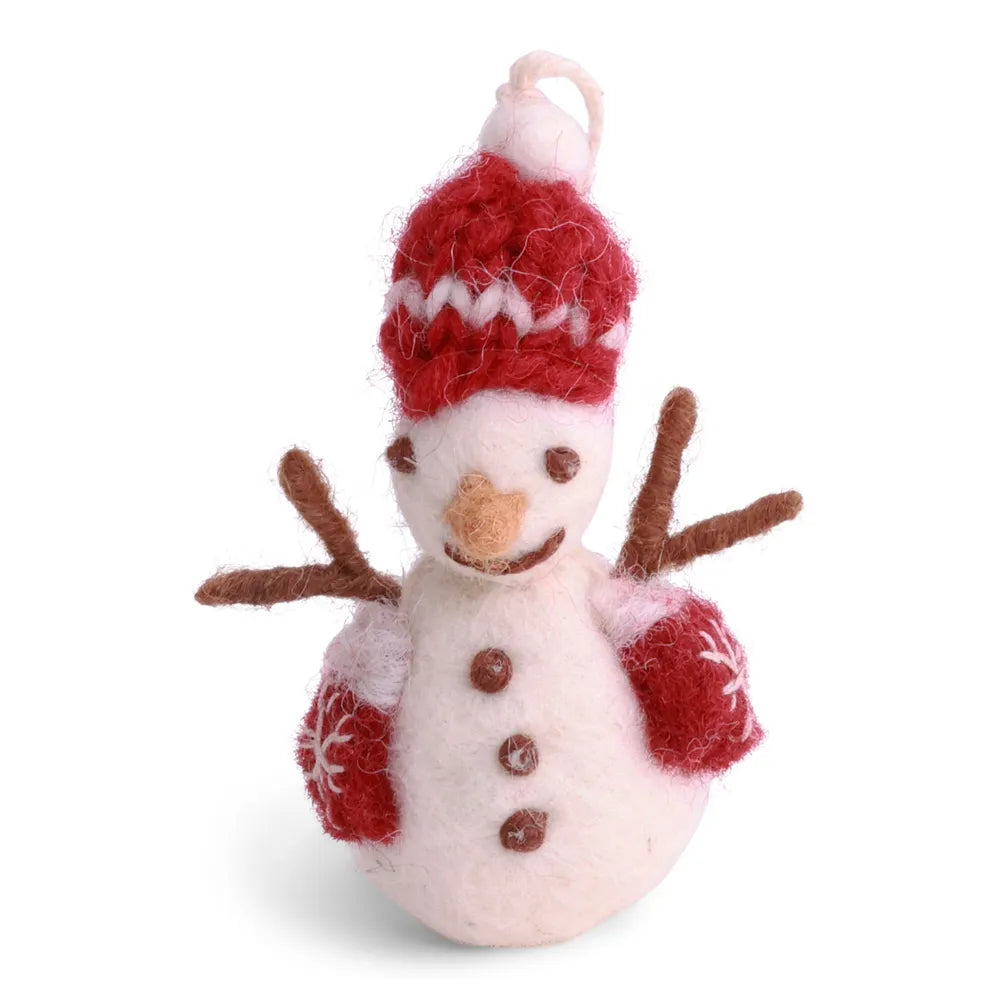 Gry &amp; Sif Weihnachtsanhänger Filz Schneemann Mütze