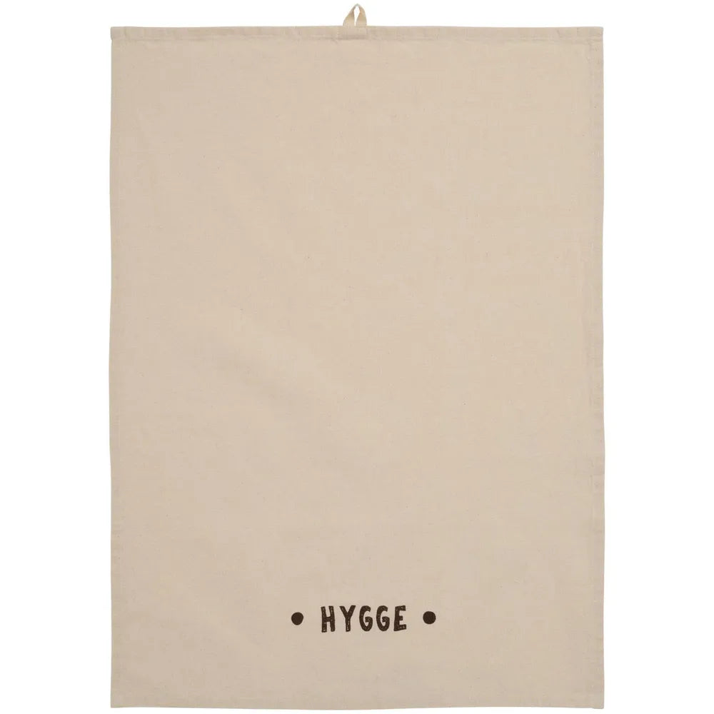 Ib Laursen - Geschirrtuch Hygge natur mit braunem Print