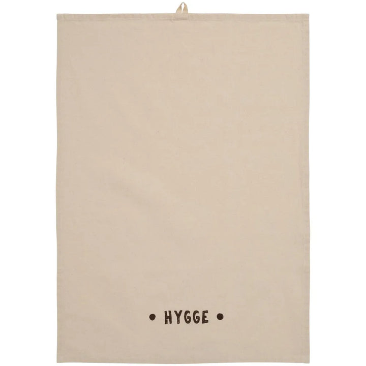 Ib Laursen - Geschirrtuch Hygge natur mit braunem Print