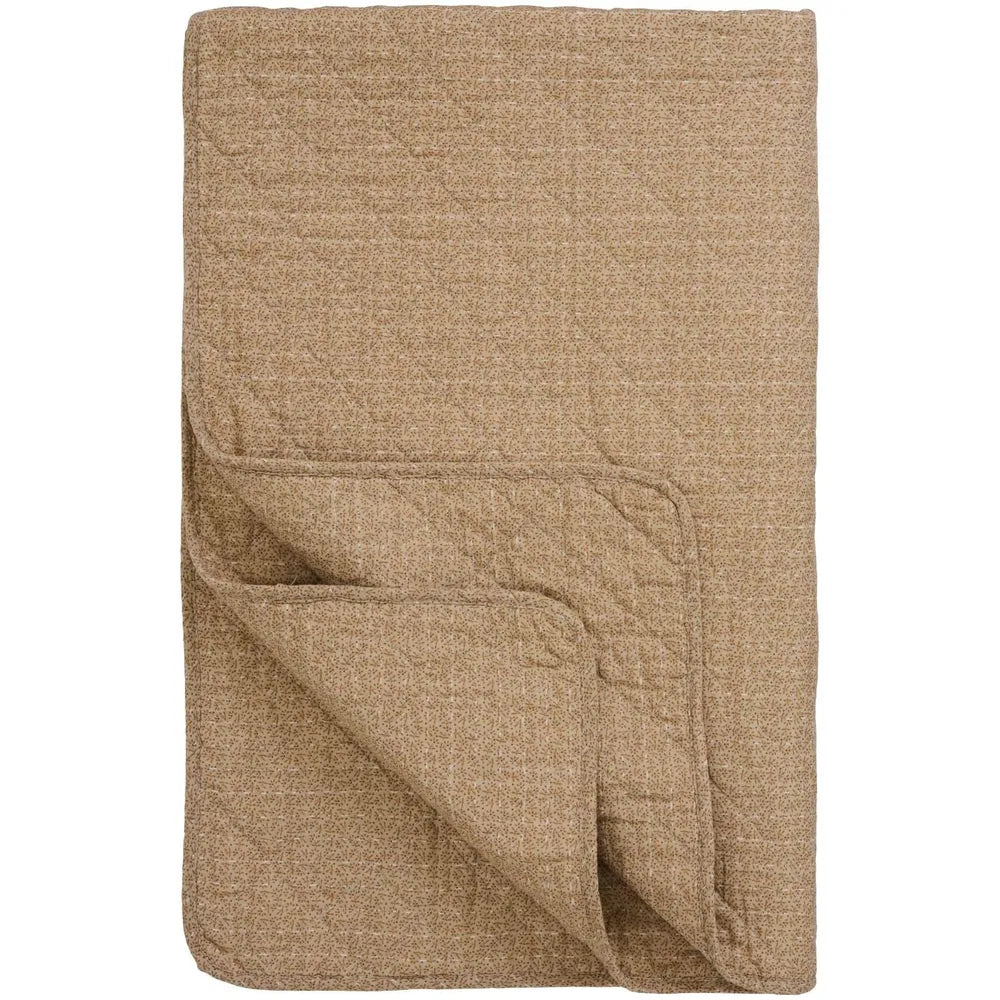 Ib Laursen - Quilt beige mit kleinen braunen Blumen