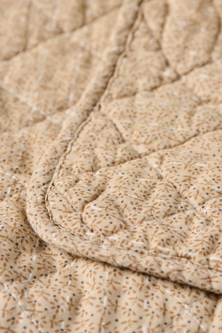 Ib Laursen - Quilt beige mit kleinen braunen Blumen
