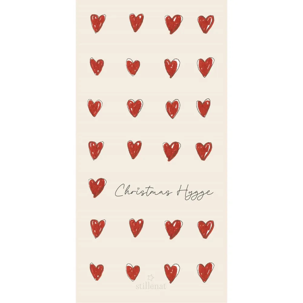 Ib Laursen Serviette Herzen Christmas Hygge Creme