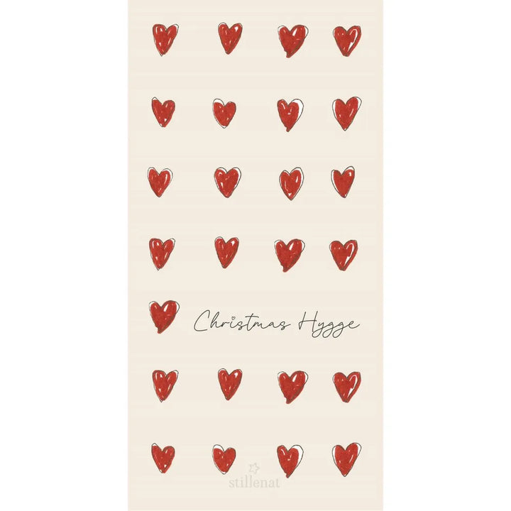 Ib Laursen Serviette Herzen Christmas Hygge Creme