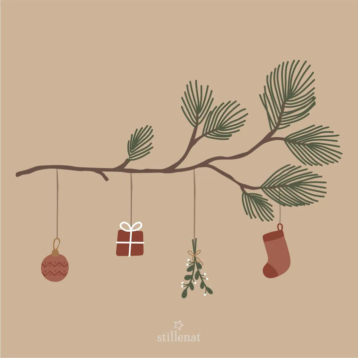 Ib Laursen Serviette Zedernzweig Weihnachtsschmuck