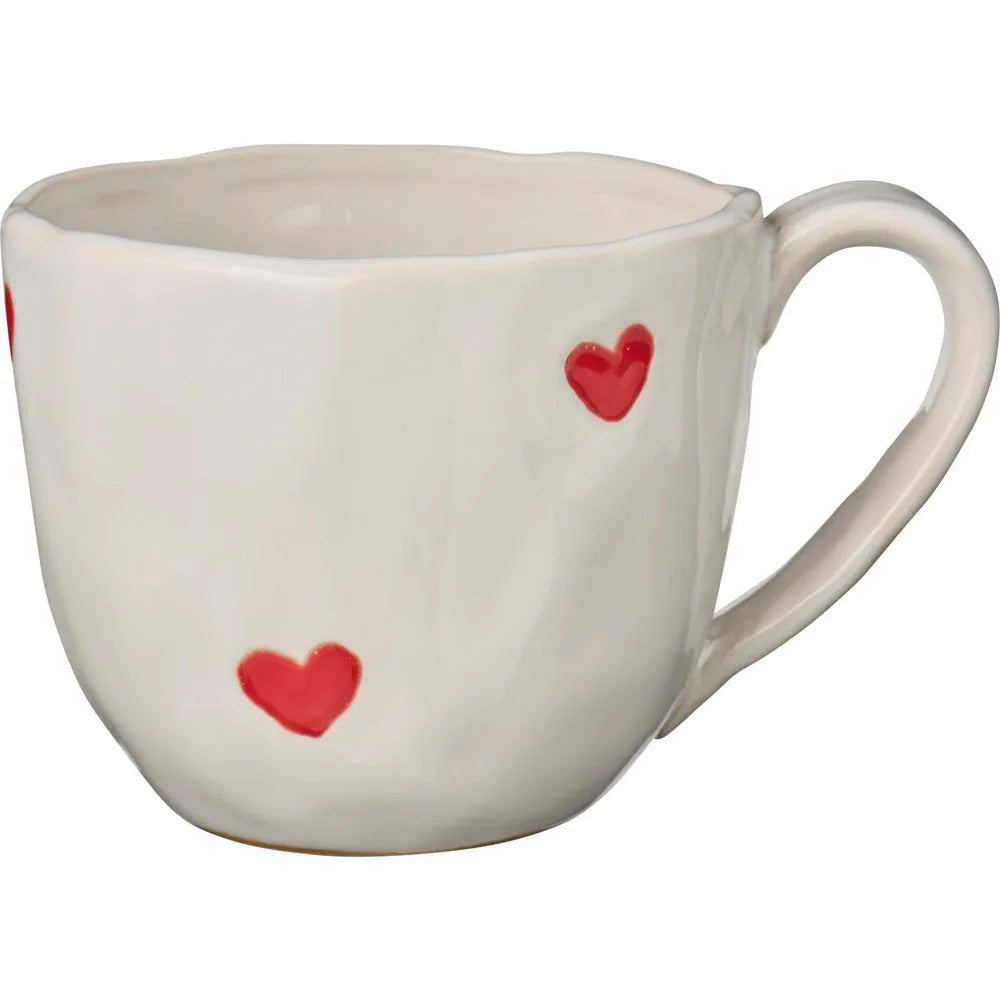 Ib Laursen Tasse Handgefertigte Steingut Herzen Rand