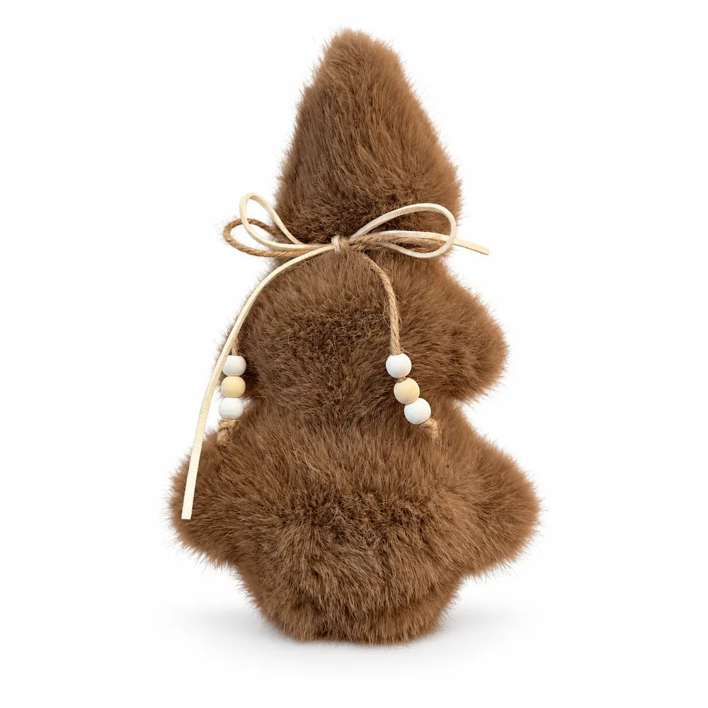 Alsaba Home - Plüsch-Tannenbaum mit Holzperlen-Schleife