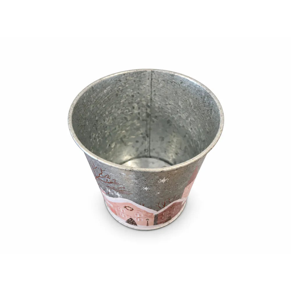 Alsaba Home - Metalltopf mit Winterdorf-Motiv S