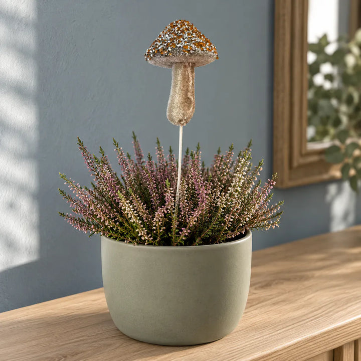 Alsaba Home - Topfstecker Dekostecker Pilz Glitter Pailletten