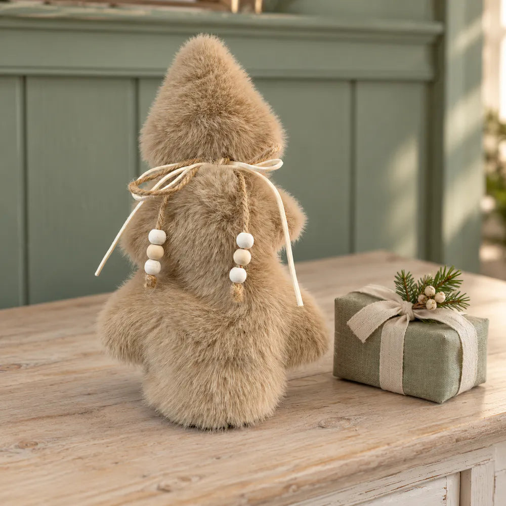 Alsaba Home - Plüsch-Tannenbaum mit Holzperlen