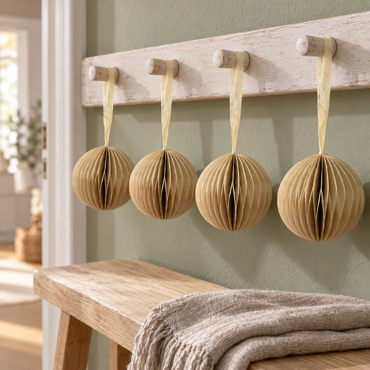 Alsaba Home - Papier-Wabenkugel Anhänger 4er-Set