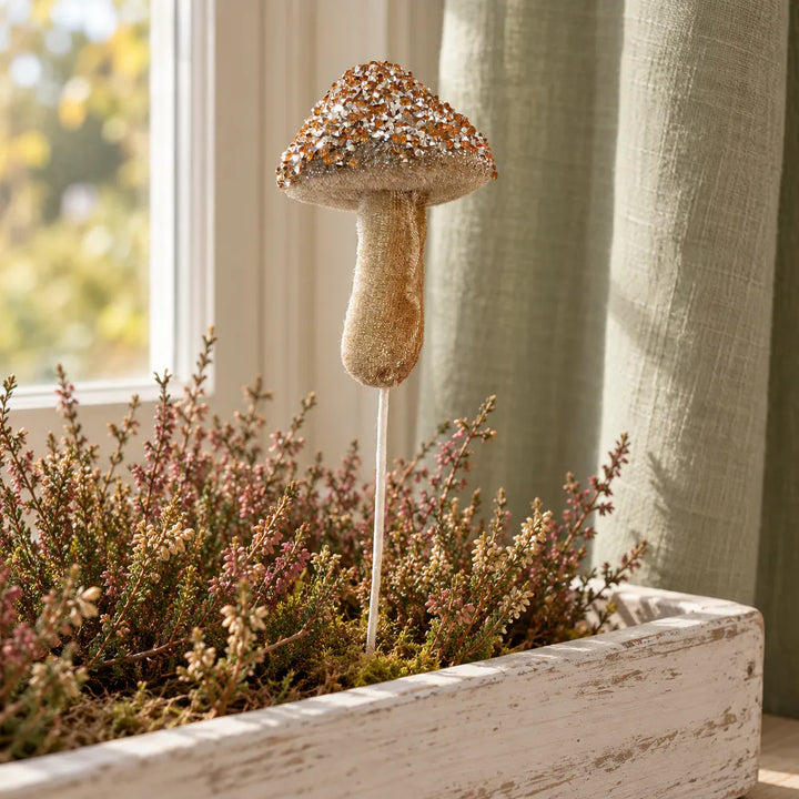 Alsaba Home - Topfstecker Dekostecker Pilz Glitter Pailletten