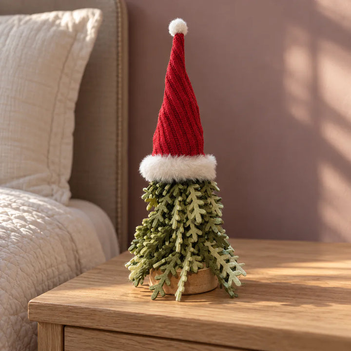Alsaba Home - Filz-Tannenbaum mit Roter Weihnachtsmütze