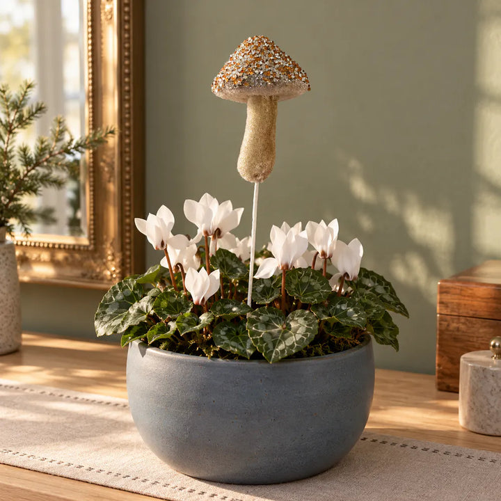 Alsaba Home - Topfstecker Dekostecker Pilz Glitter Pailletten