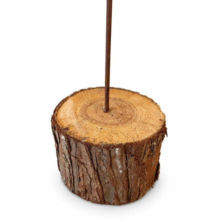 Alsaba Home - Deko-Tannenbaum aus Rostmetall auf Holzstamm-Fuß L