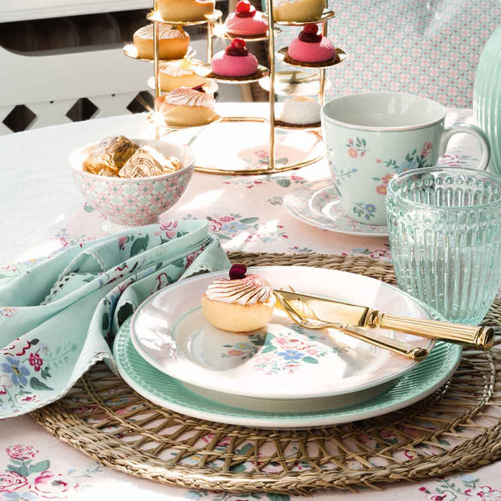 GreenGate Inge‑Marie Tischläufer pale pink – 140×45 cm – Alsaba
