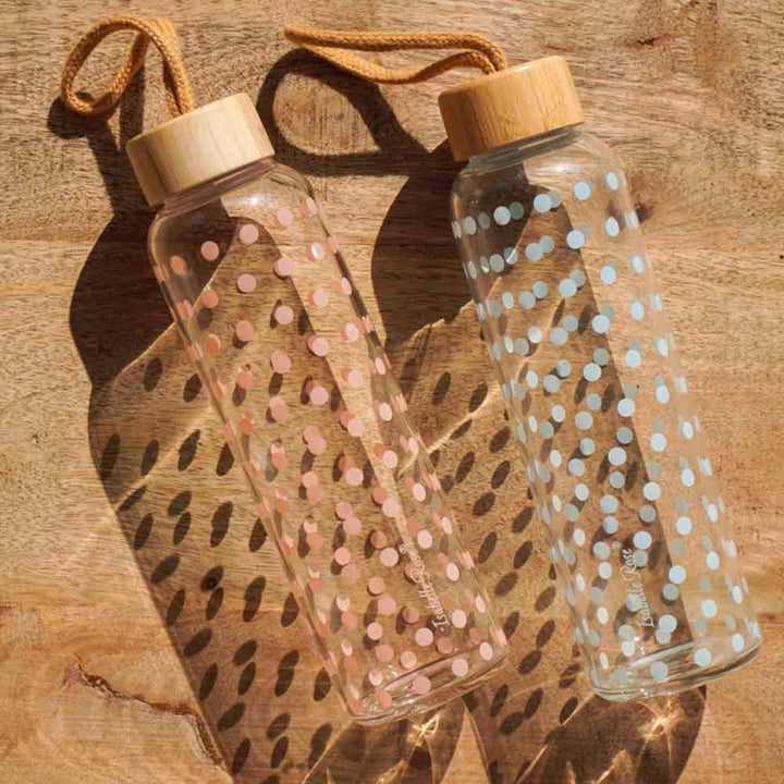Isabelle Rose - Trinkflasche aus Glas mit Punkte