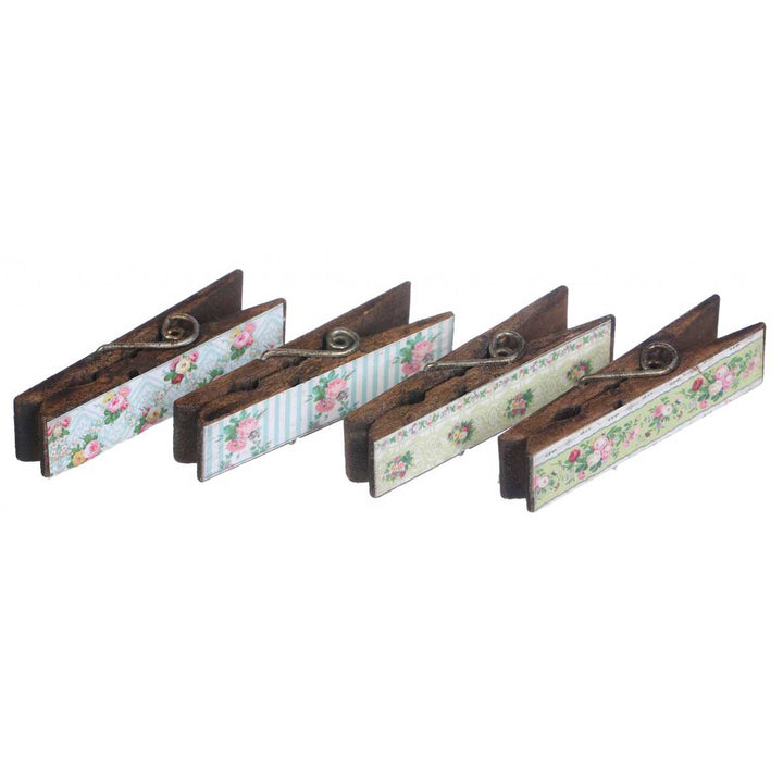 Isabelle Rose - Wäscheklammern Holz mit Magnet 4er-Set