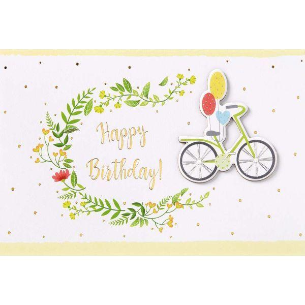 Geburtstagskarte Feelings – Fahrrad &amp; Happy Birthday