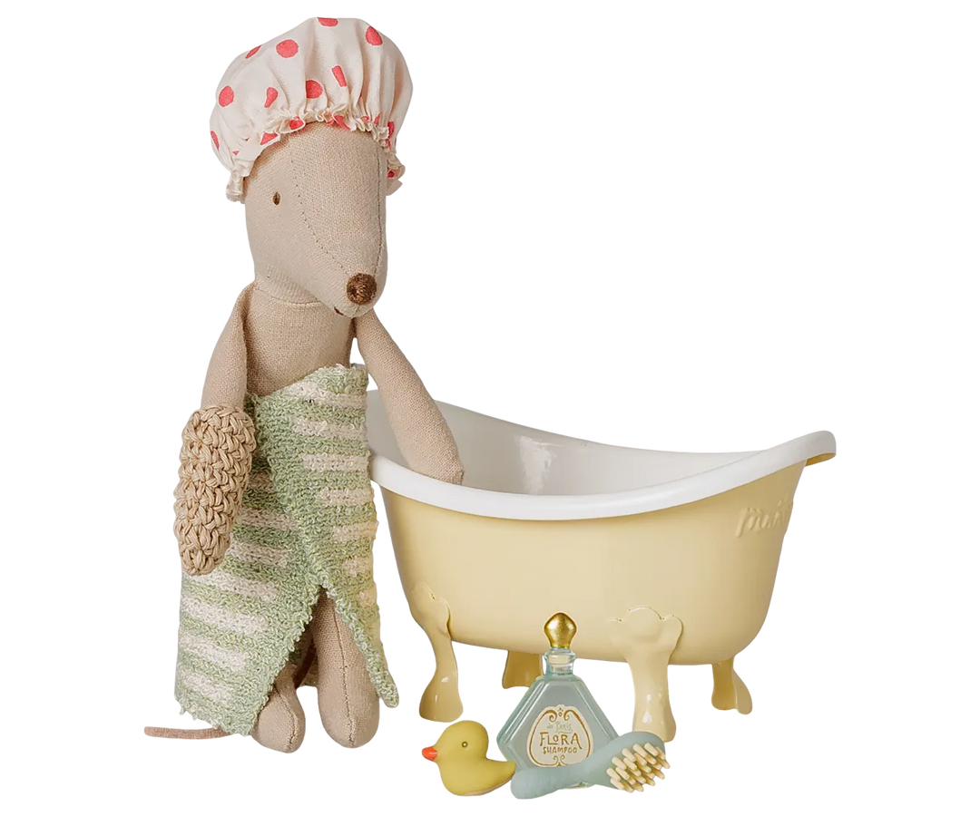 Maileg - Badewannen-Set, Maus - Gelb