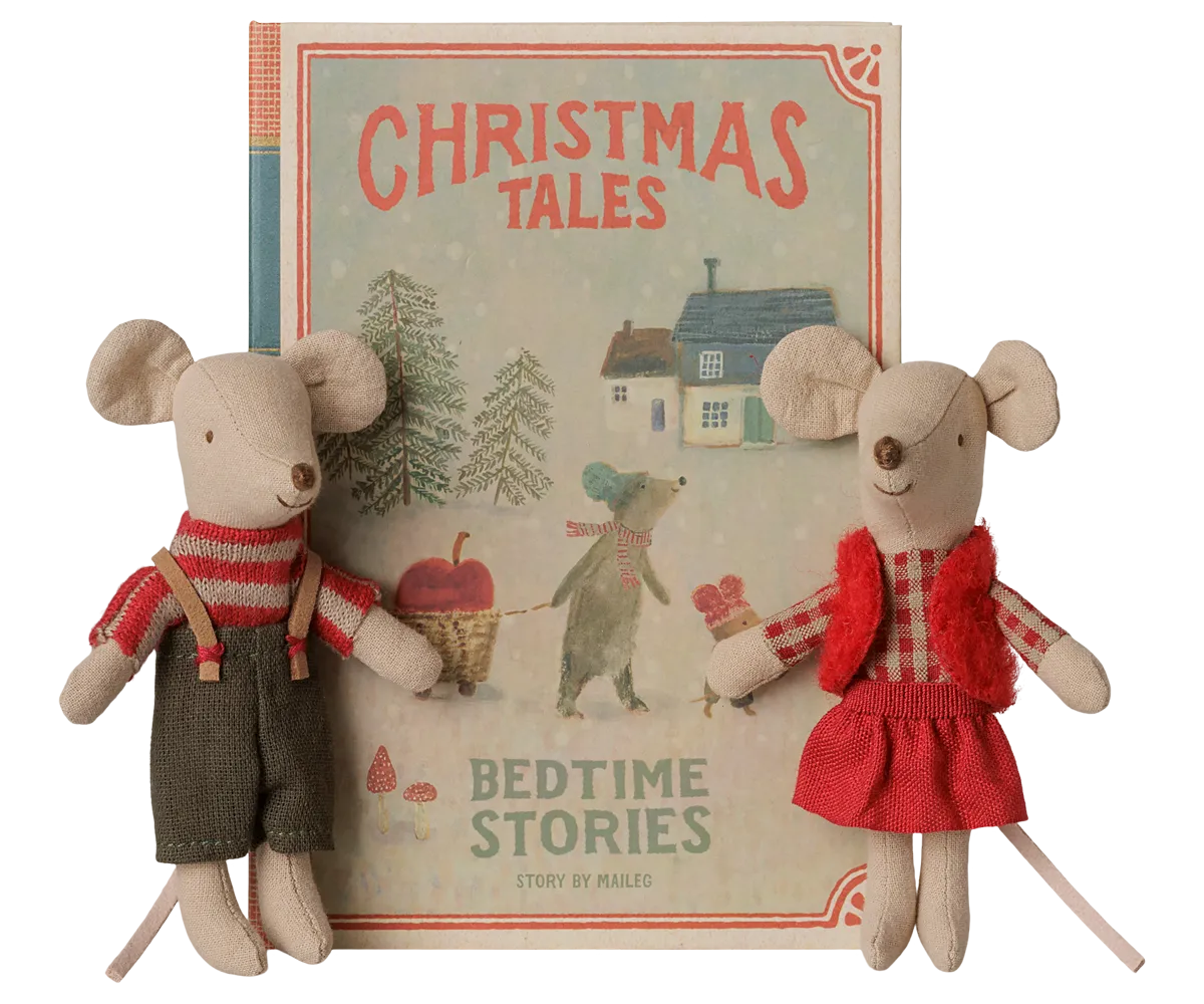 Maileg - Weihnachts Zwillingsmäuse, Kleine Schwester und Bruder im Buch