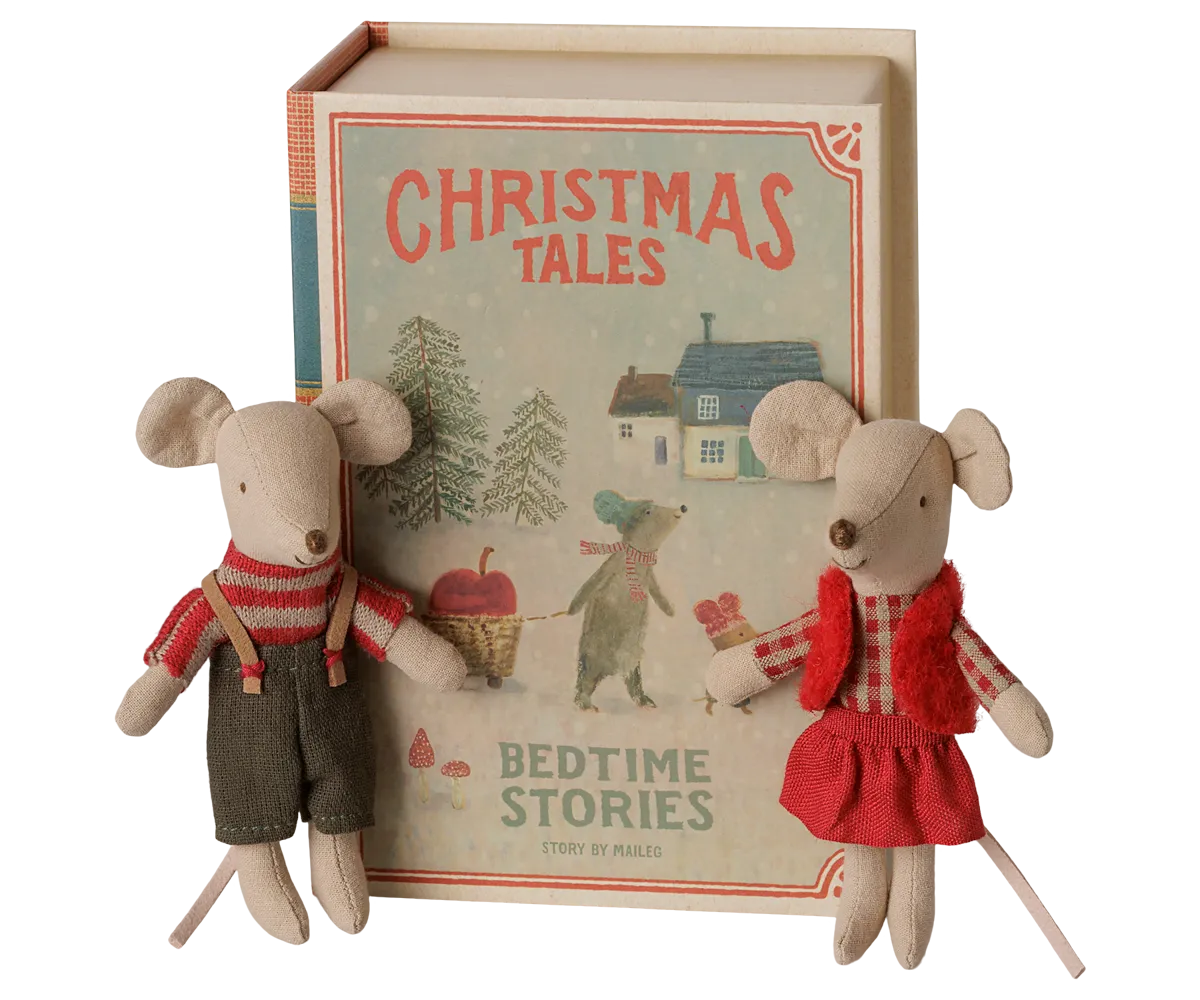 Maileg - Weihnachts Zwillingsmäuse, Kleine Schwester und Bruder im Buch
