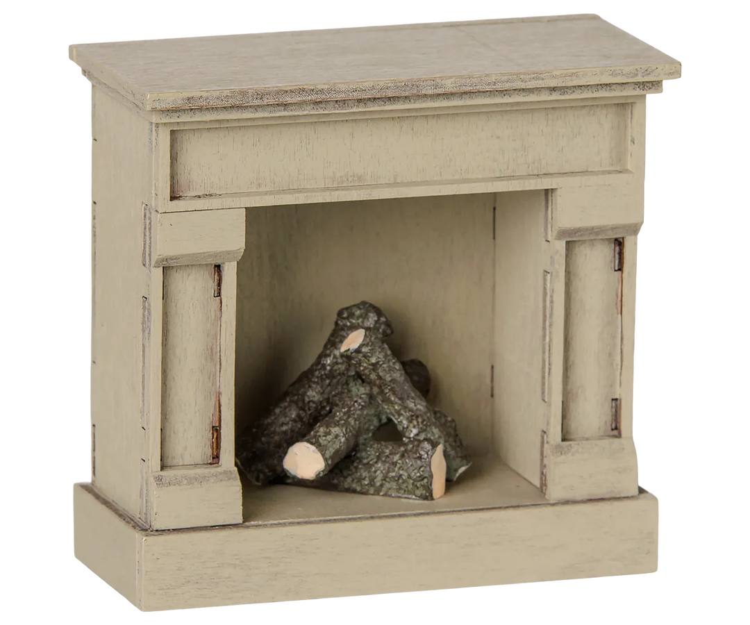 Maileg - Kamin, Maus - Off white