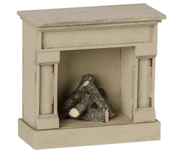 Maileg - Kamin, Maus - Off white
